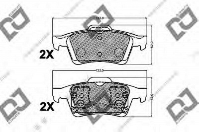 DJ PARTS bp1392 -  Комплект тормозных колодок, дисковый тормоз